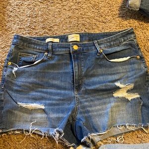 Universal Thread High Rise Midi denim shorts